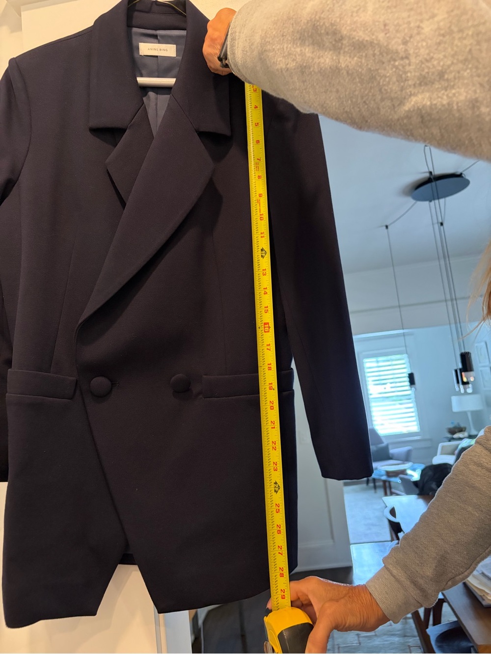 Anine Bing Dark Navy Double-Breasted Suit Jacket